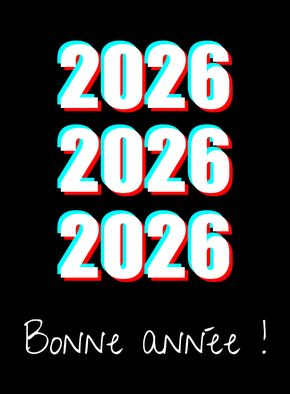 Voeux rétro colorés pour une année 2026